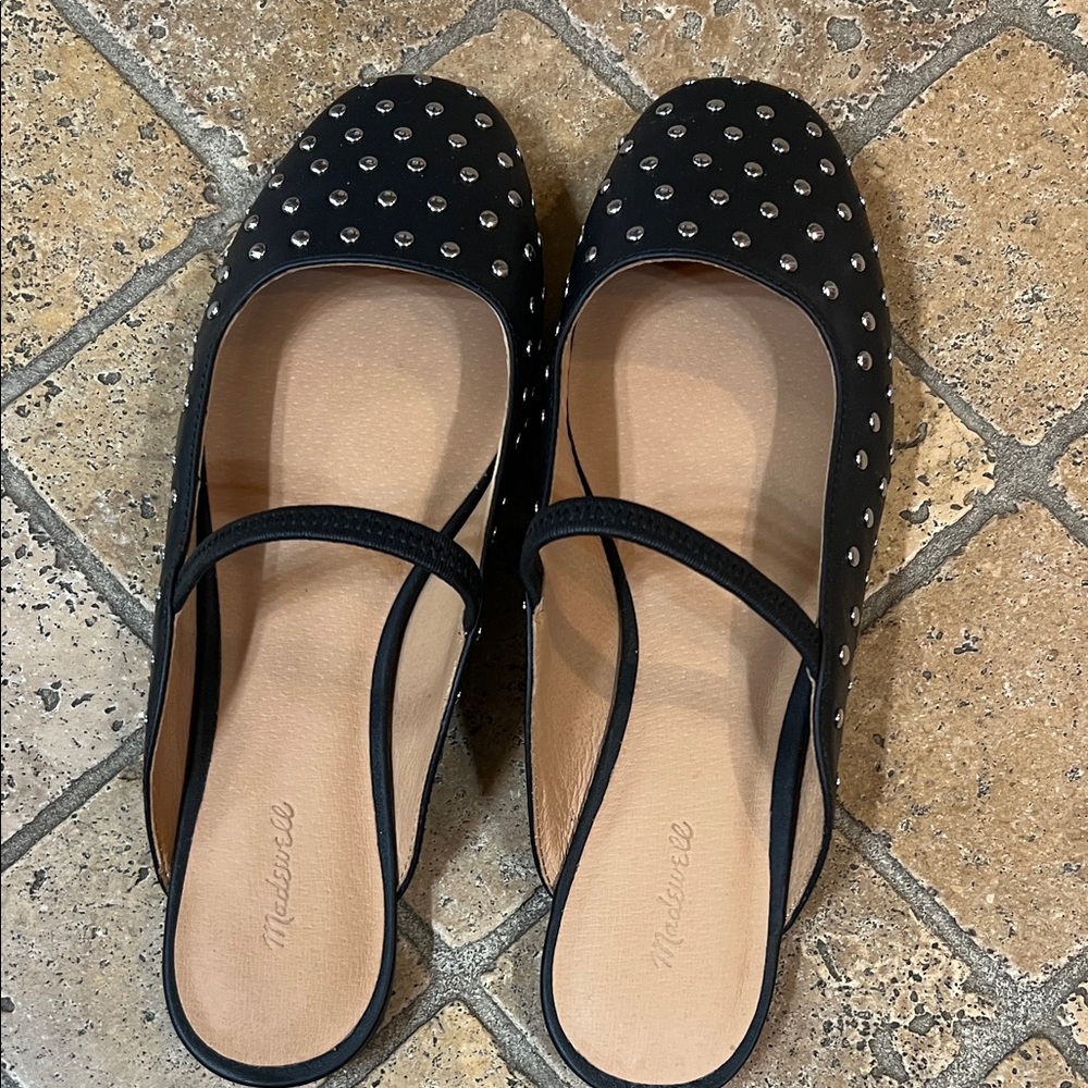 Madewell Black Studded Flats new in box - Picture 2 of 4